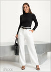 High Waist Pant With Pleats - Short Length - 200125