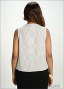 Cowl Neck Polka Dot Top - 130826