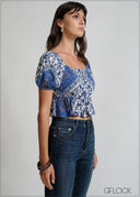 Puff Sleeve Crop Top - 270426