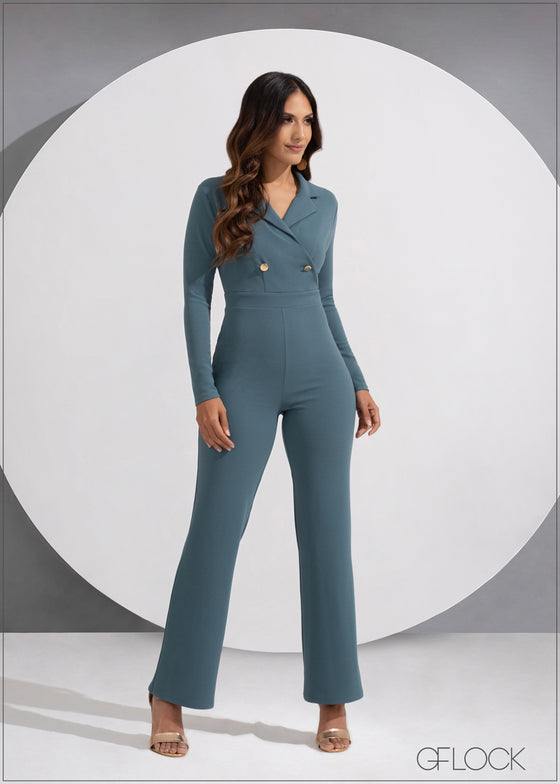 Long Sleeve Blazer Jumpsuit - 190523