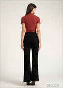High Waist Bootleg Pant - 030826