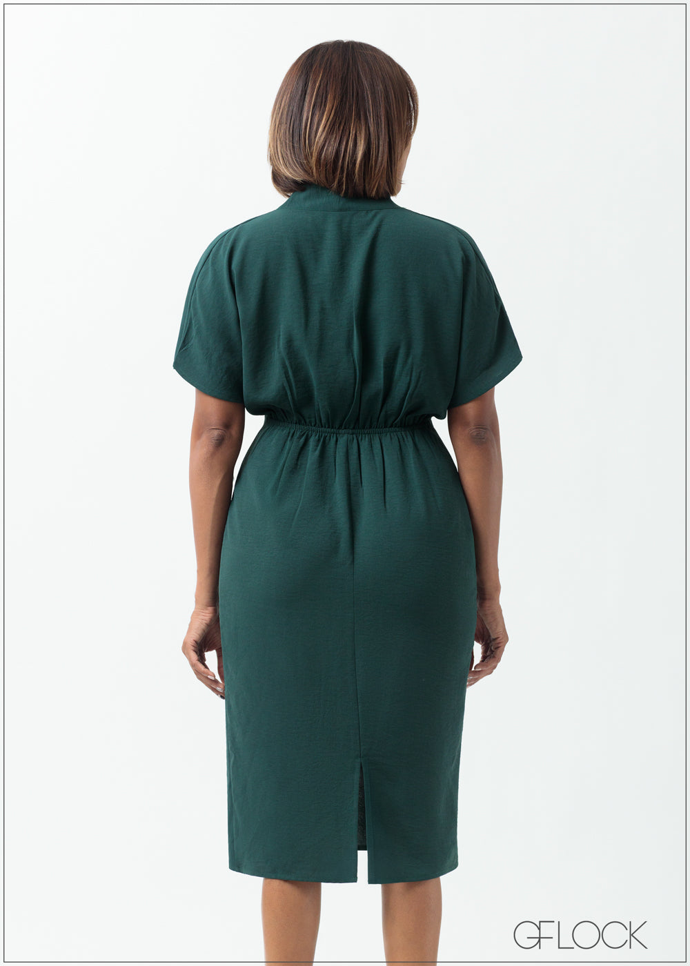 Batwing Sleeve Pleated Dress - 160625