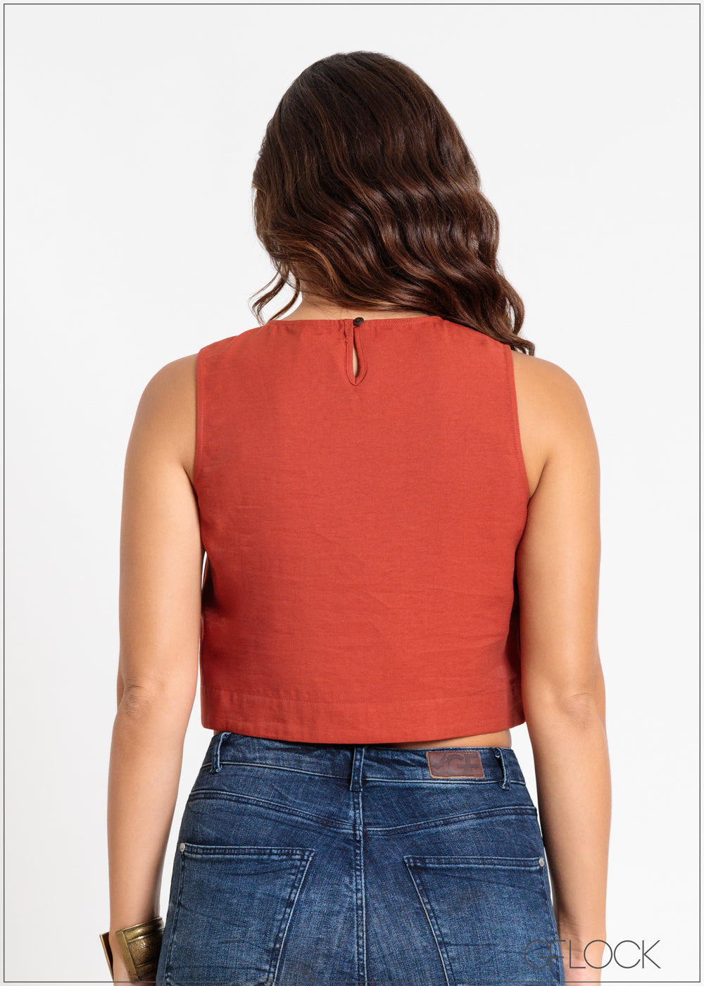 Sleeveless Button Detail Top - 041124