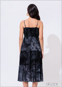 Tie Dye Smocking Detailed Dress - 300425