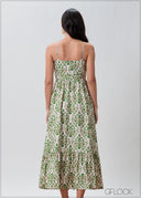 Strappy Printed Dress - 070425