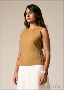 Corset Detailed Peplum Top