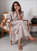 Printed Shirt Dress - 280826