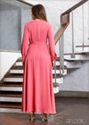 Long Sleeve Wrap Maxi Dress - 180923