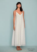 Embroidered Slip Maxi Dress - 250426