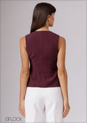 Sleeveless V-Neck Top - 080526