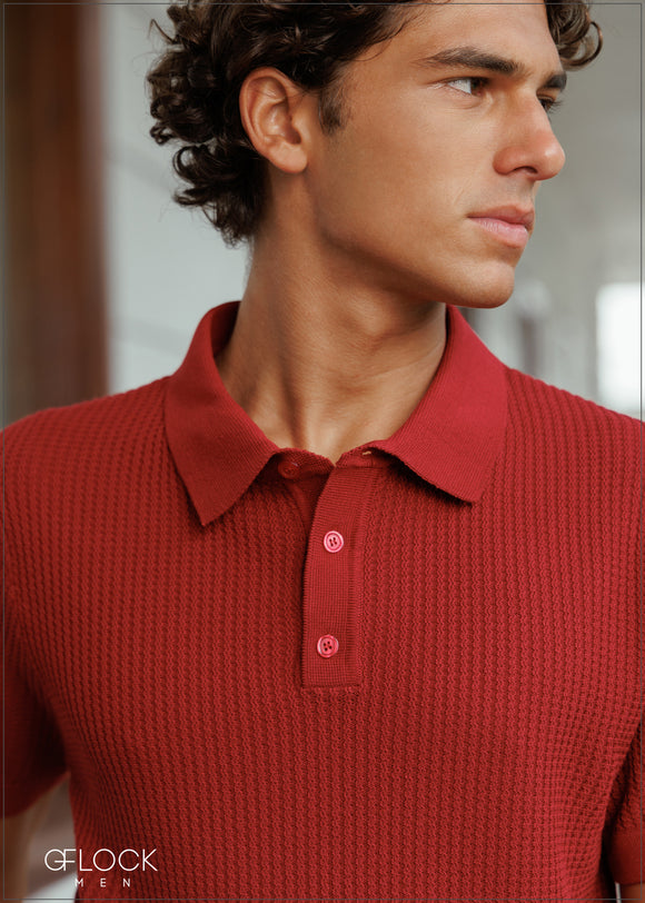 Maroon Knit Shirt - 261224