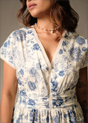 Lace Insert Printed Dress - 160126