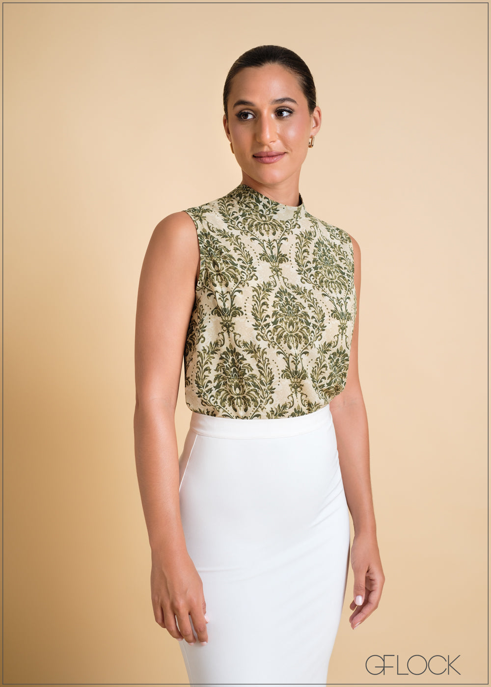 Sleeveless High Neck Top - 250324