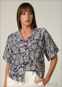 Cuban Collar Printed Shirt - 090326