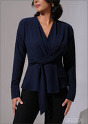 Front Twist Long Sleeve Top - 300525