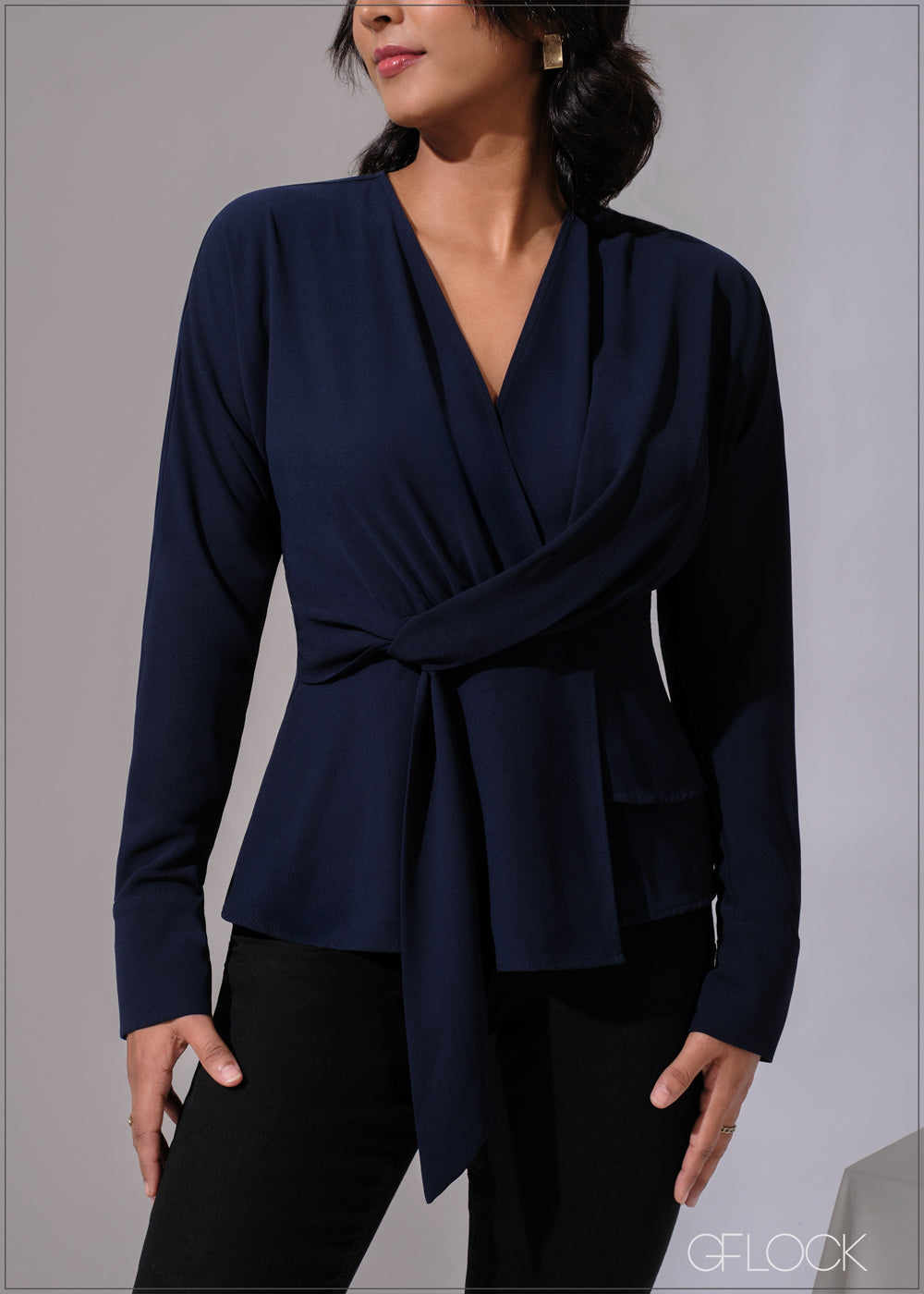 Front Twist Long Sleeve Top - 300525