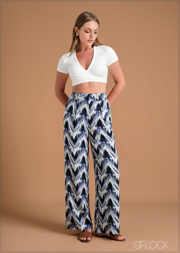High Waisted Tab Detailed Pant - 101123 