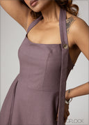 Back Open Dress - 201026