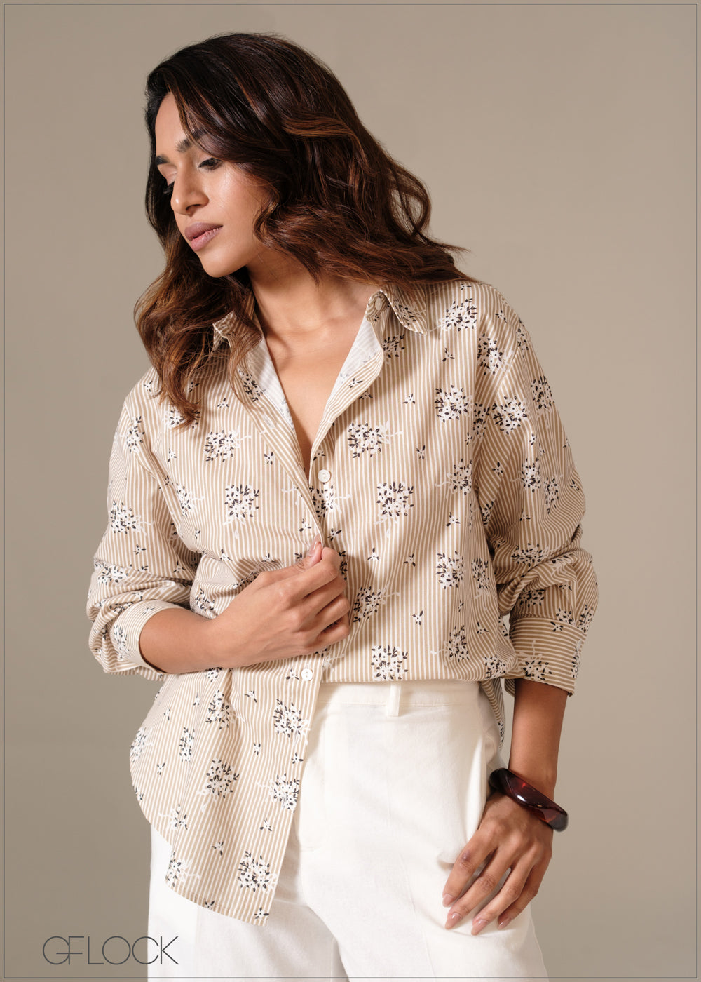 Striped Oversized Shirt - 090126