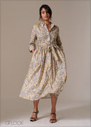 Printed Shirt Dress - 241125