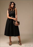 Midi Dress With Belt - 270326