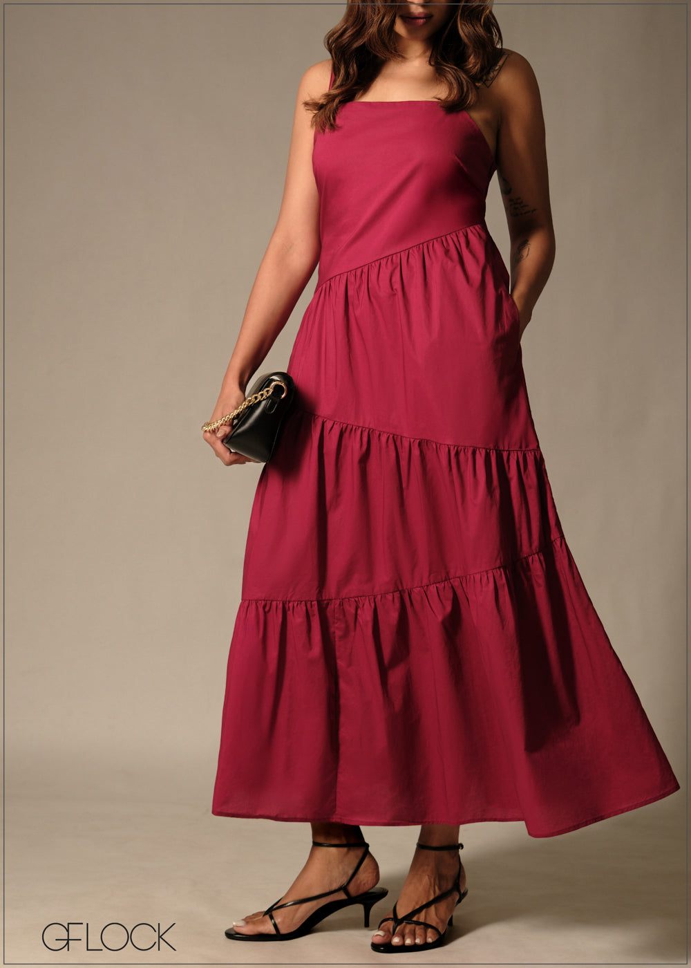 Strappy Tiered Dress - 160126