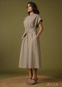 Belted Midi Dress - 100726
