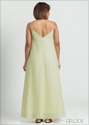 V-Neck Strappy Maxi Dress - 090725