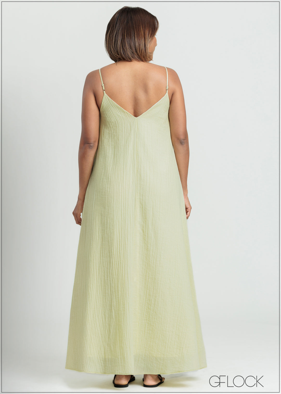 V-Neck Strappy Maxi Dress - 090725