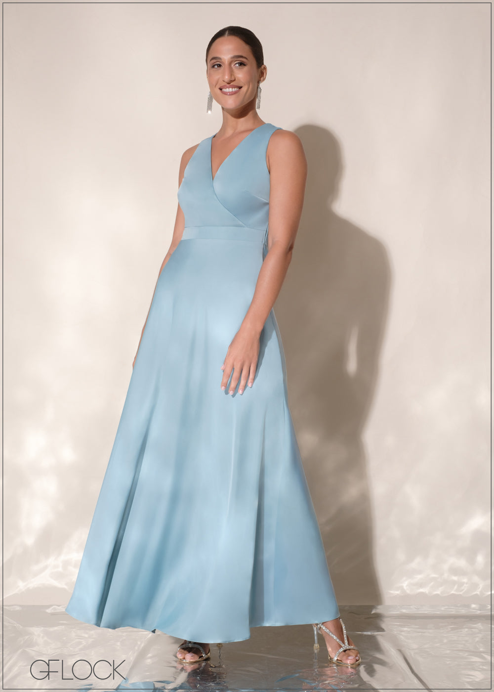 V-Neck Sleeveless Maxi Dress - 110125