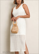 V-Neck Shift Dress - 090525