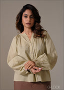 Long Sleeve Embroidered Detailed Top - 111225