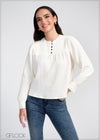 Long Sleeve Gauze Top - 240325