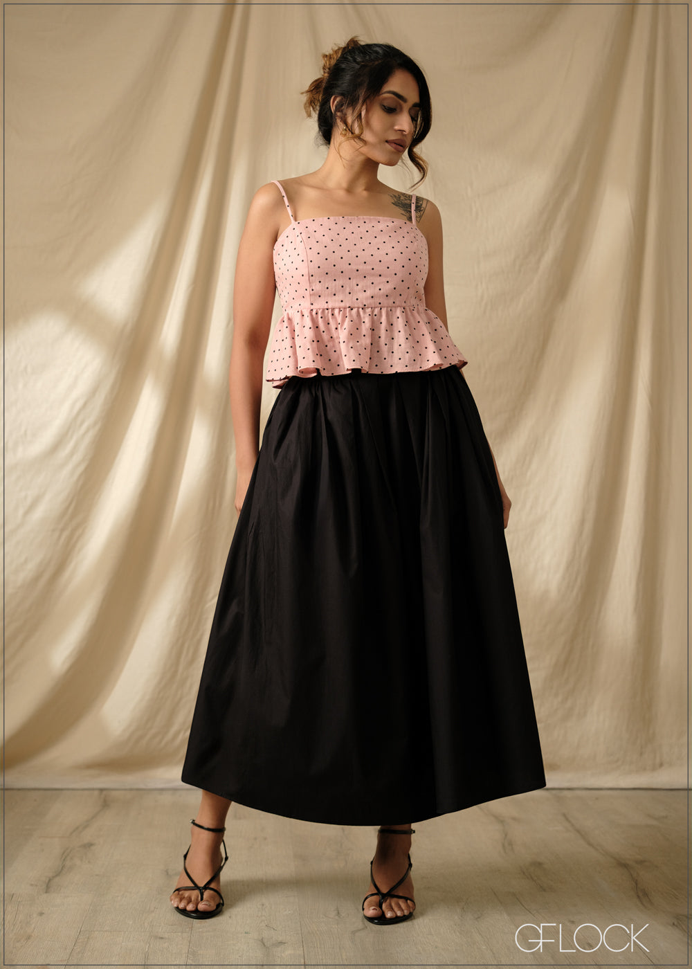 Polka Dot Peplum Top - 290925