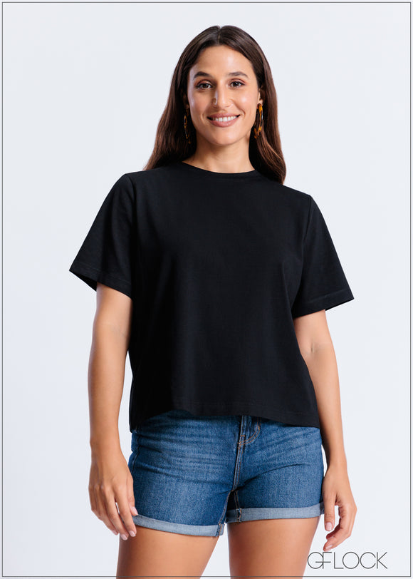 T -Shirt With Open Back Split - 260824