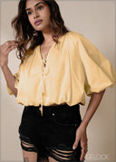 V-Neck Tie Top - 220826