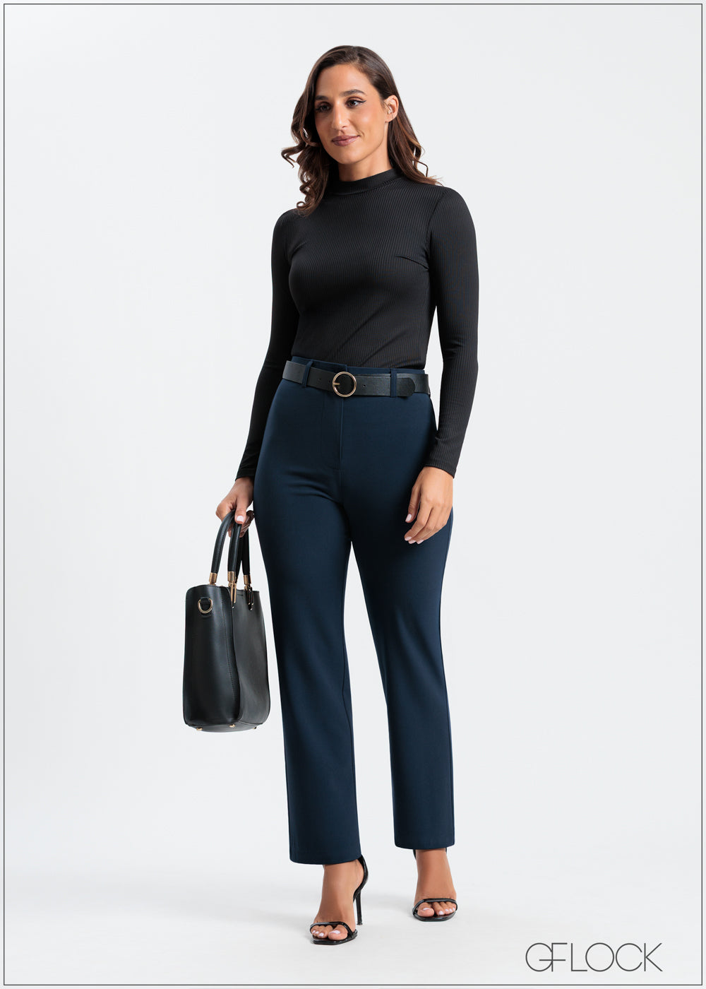 High Neck Long Sleeve Top - 240225