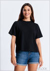 T-Shirt With Open Back Split - 260824