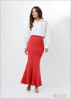 High Waisted Flared Maxi Skirt - 030723