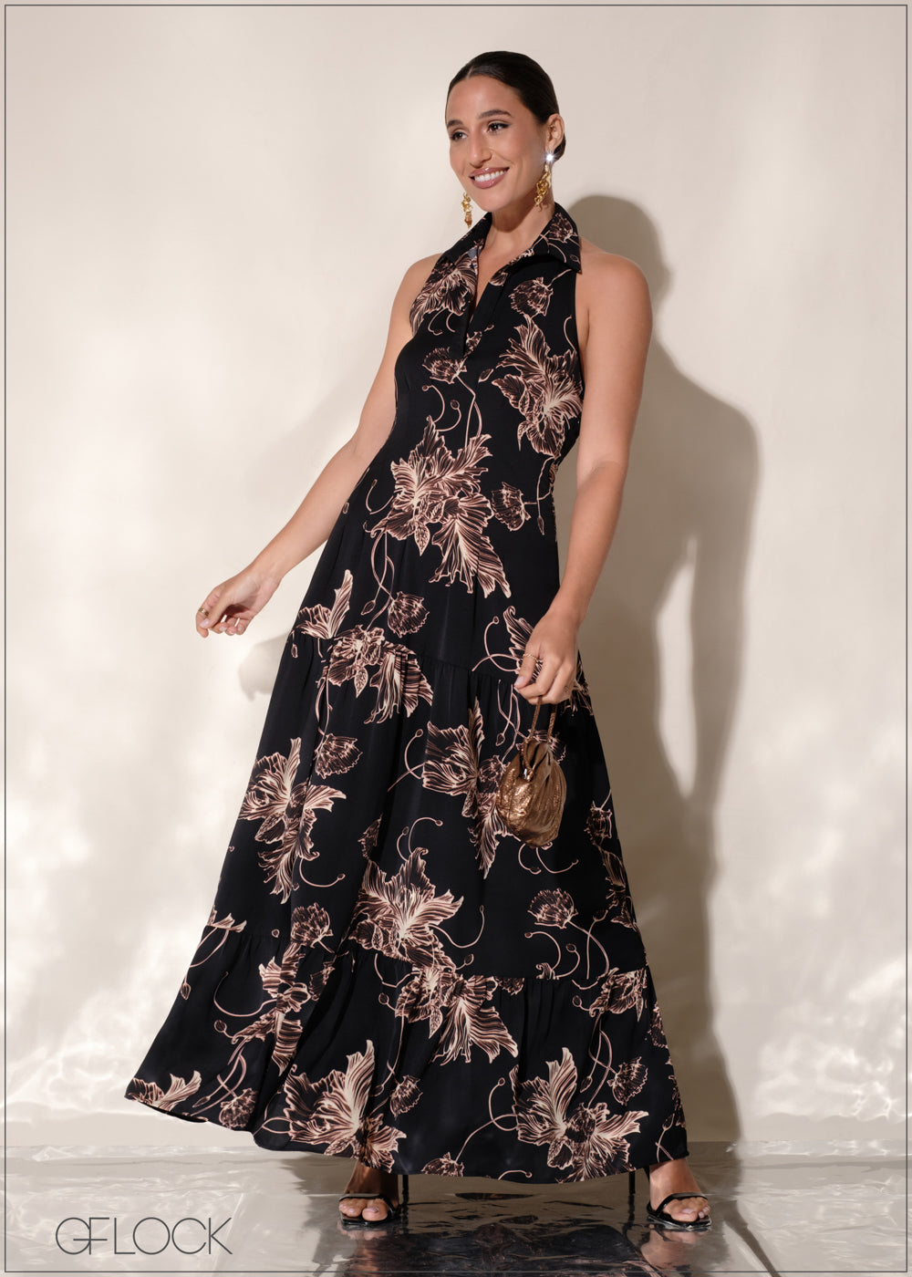 Collared Sleeveless Maxi Dress 1101251