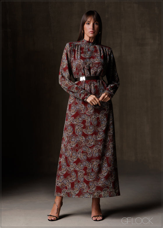 High Neck Maxi Dress - 191225