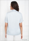 Shawl Collar Short Sleeve Shirt - 150923