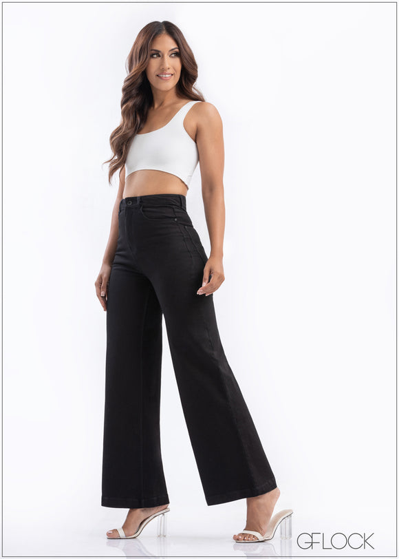 Black Wide Leg Jean - 270623