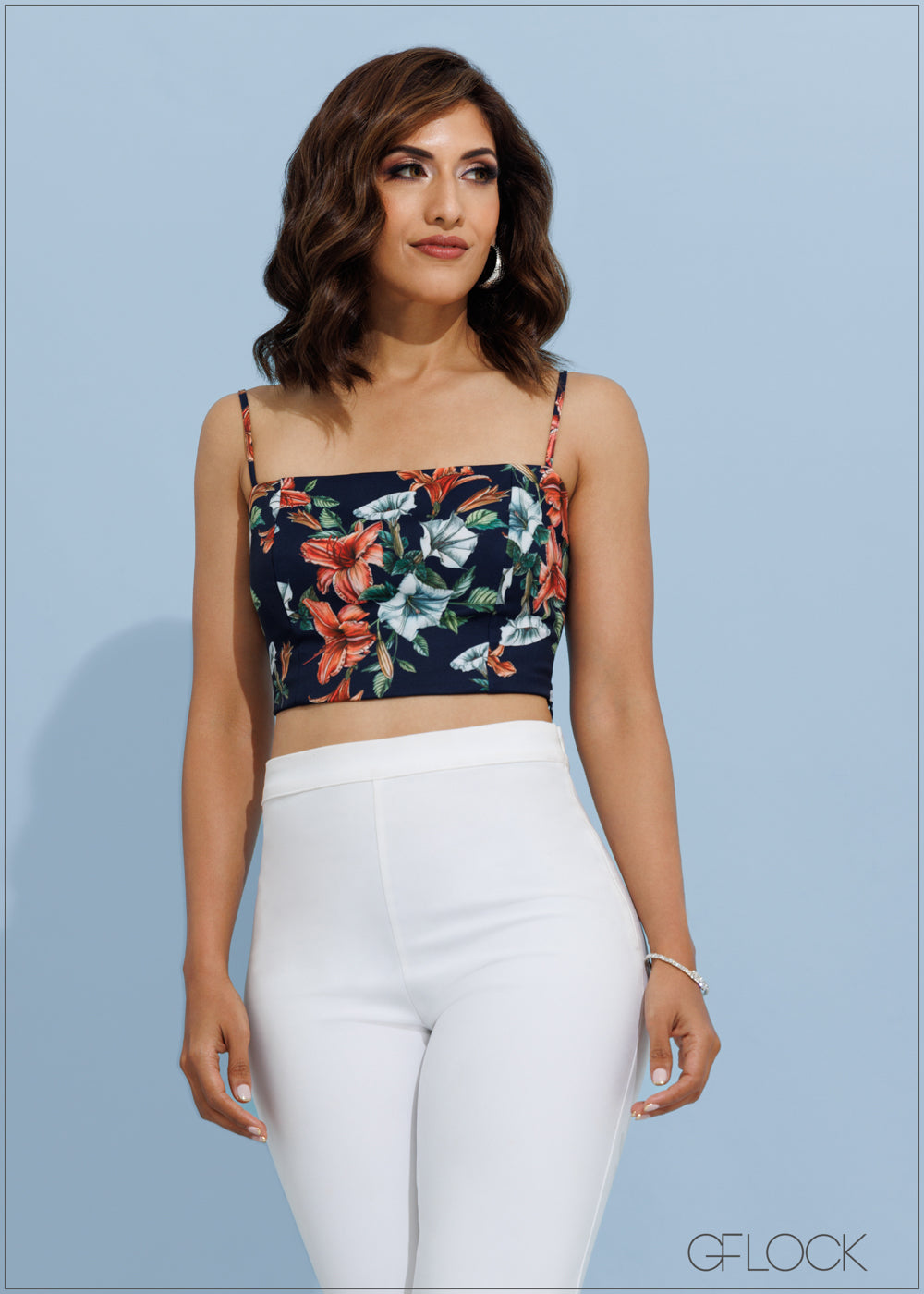 Floral Cropped Cami Top - 0209