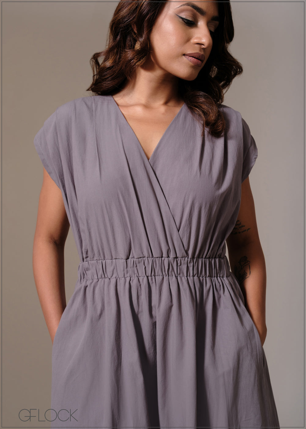 Shoulder Detailed Dress - 241125