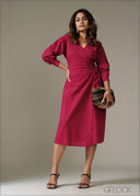 Long Sleeve Wrap Dress - 281225