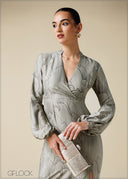 Knot Detail Printed Maxi Dress - 250725