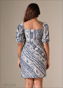 Puff Sleeve Mini Dress - 090126