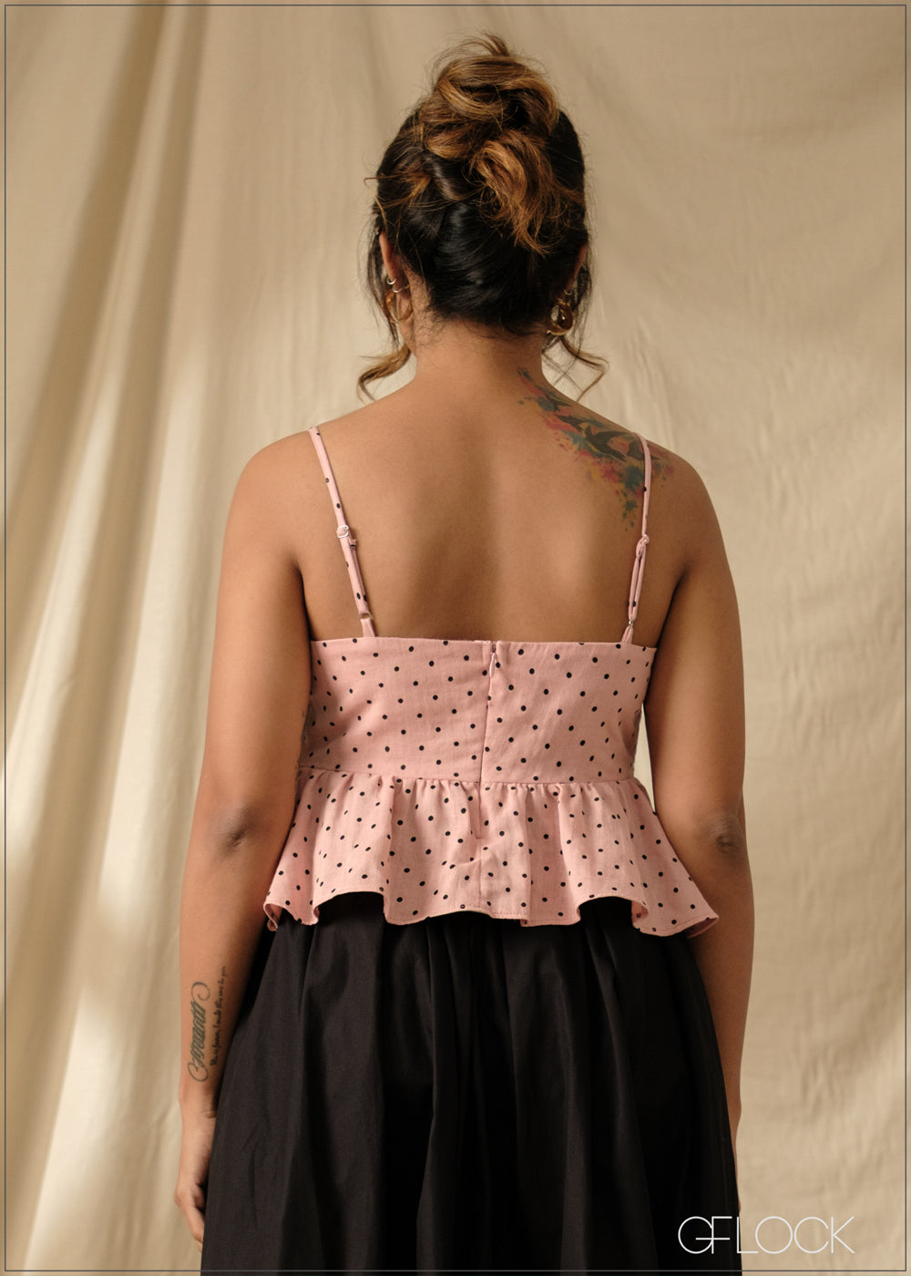 Polka Dot Peplum Top - 290925