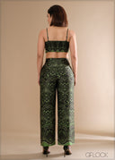 PRINTED WIDE LEG PANT - 140324